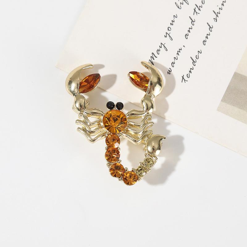 1ks brož zářící krystalová brož na šátek brož zvířecí štír brož pin upřímnost