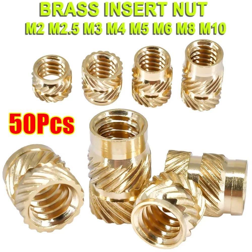 50Pcs Double Twill Embedment Nuts Knurled Thread 3D Printer Accossory New Brass Insert Nut