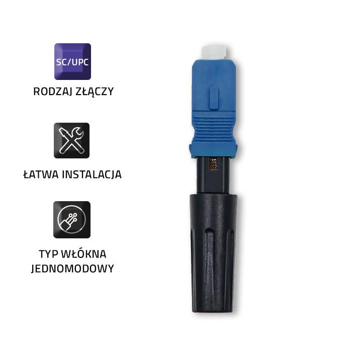 Qoltec SC/UPC Fiber Optic Quick Connector | Singlemode | 3.0mm