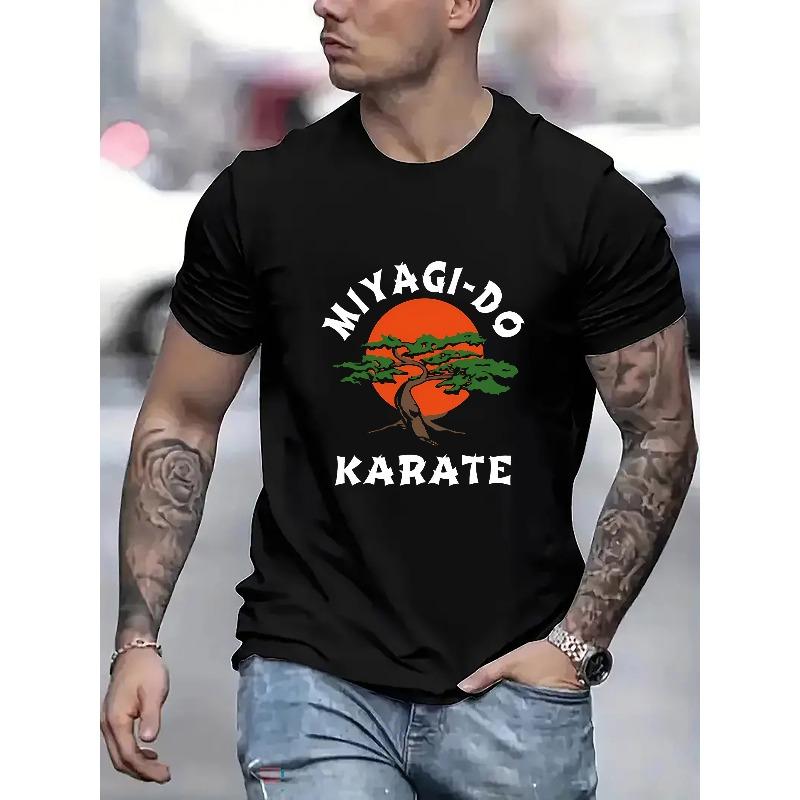 

European sizes Men S Fashion Easy English Pine Tree Trendy Print, Men S Crew Neck Short-Sleeved T-Shirt 4XL чорний