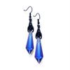 Gothic Style Bat Earrings With Red Tear Beads Handmade Alloy Dangle Jewelry For Women