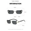 Trendy Rimless Sunglasses for Men Women Fashion Frameless Rectangle Sun Glasses Retro Shades Summer Traveling Eyewear UV400
