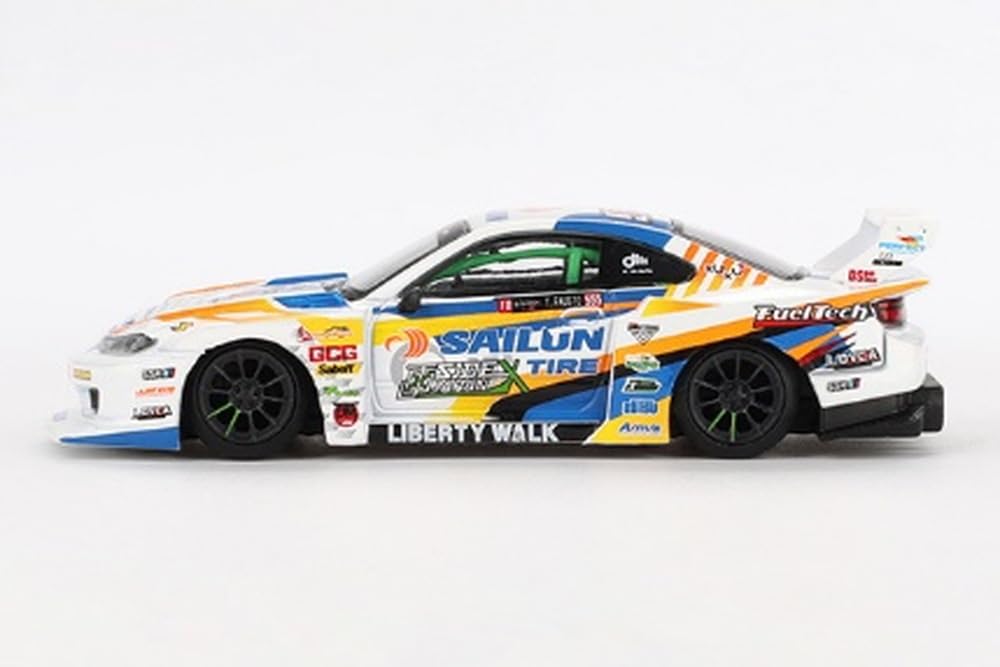MINI GT Scale Nissan Silvia Silhouette 2023 Formula Drift Japan Finished Model 1/64 (S15) LB-Super #555 (Right-Hand Drive) MGT00895-R