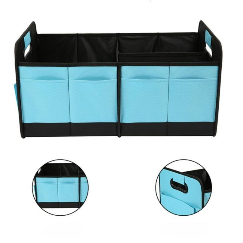 Opvouwbare auto-kofferbak organizer met meerdere compartimenten, waterdicht opbergrek, 600D Oxford polyester, universele auto-opbergtas