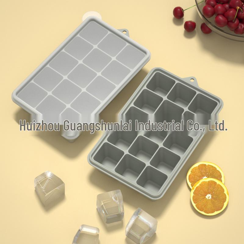 Silicone 15-Grid Ice Cube Tray - Square Mold Maker Without Lid