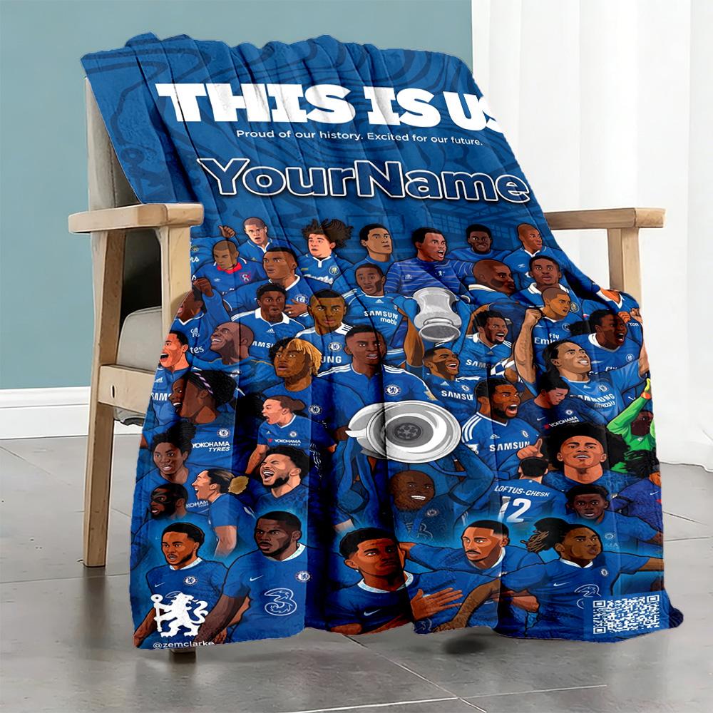 Chelsea Customize Text Blanket Multi-purpose Personalized Blanket Warmthful Decor Throw For Seaside Office Home Decor Office Chair