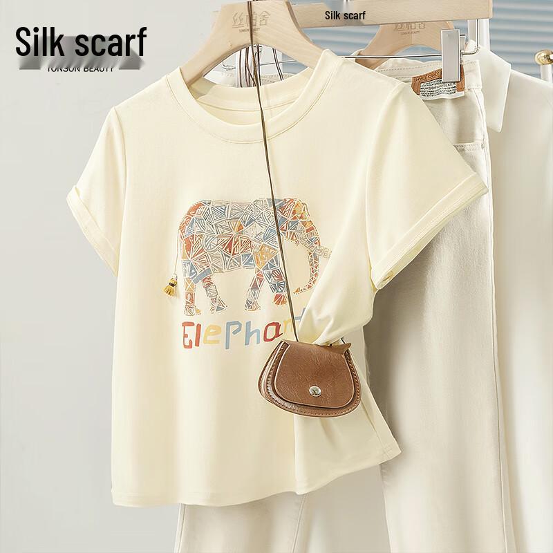 Sibaishe Women s Slim-fit Round Neck Short Sleeve T-shirt M