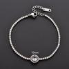2mm Sparkly Stainless Steel Cubic Zirconia Tennis Bracelet for Women Rhinestone Charms Hand Chain Crystal Bangle Metal Jewelry