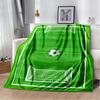 Soccer Football Field Print Flannel Blanket Soft Warm Throw Sofa Bedroom Game Room Birthday Gift Indoor Home Bedding Decor