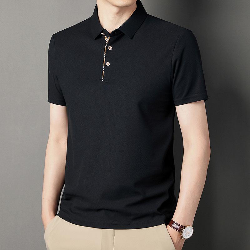 Summer New Style Waffle Breathable Short-sleeved T-shirt Loose Large Size Men's Thin Lapel T-shirt Bottoming Shirt