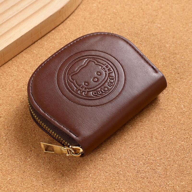 Kawaii Cartoon Hello Kitty Retro Card Bag Girls Zipper Id Bag Storage Bag Lightweight Carrying Mini Wallet Women Gifts
