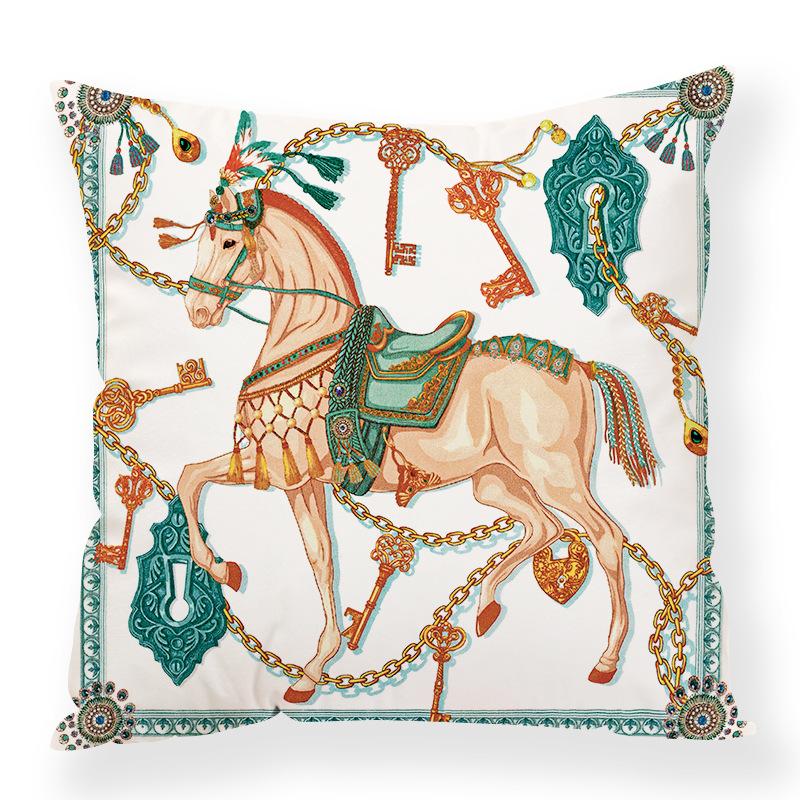 Retro Animal Chain Mixed Elements Digital Printing Pillow Case Car Waist Pillow