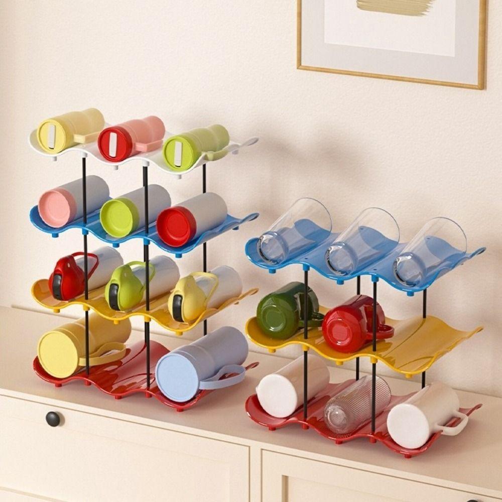 Anti-Fall Cup Storage Rack Large Capacity Water Bottle Storage Rack Water Bottle Holder Bar