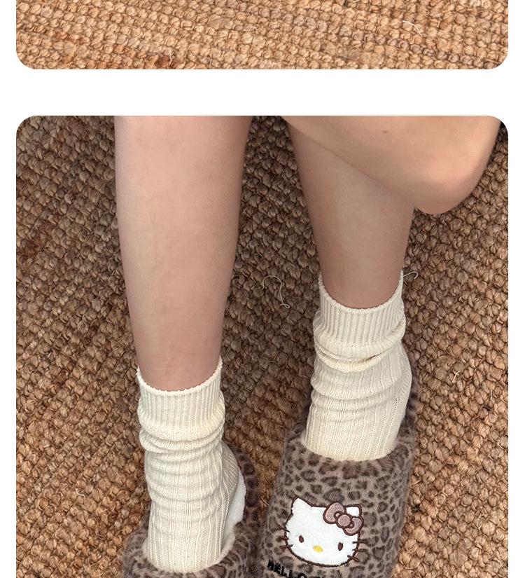Genuine Sanrio Cartoon Furry Slippers - Women's Non-Slip Warm Winter Indoor Slippers with Plush Cotton and Velvet