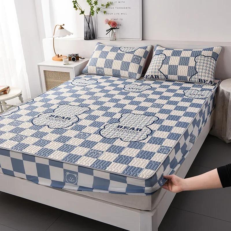 Summer New Thickened Latex Fitted Sheet Non-Slip Protective Bedspread Air Conditioner Three-Piece Set of Summer Sleeping Mat