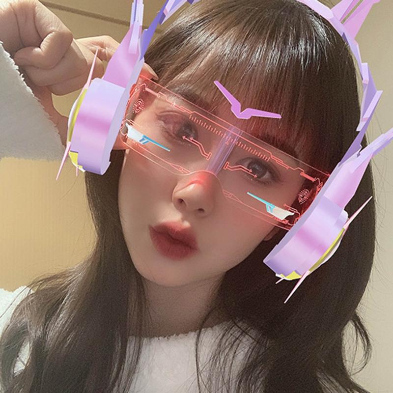 Decorative  Glasses Colorful Luminous Glasses LED Light Up Eyeglasses for Bar KTV Halloween  Party