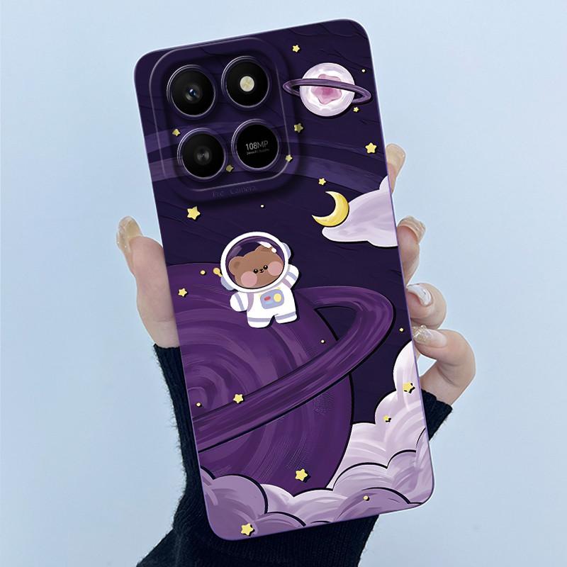 Case For Honor X7d Cute Panda Sweet Girls Cats Liquid Silicone Soft Back Cover For Honor 400 Smart 5G Bumper Protective Casing