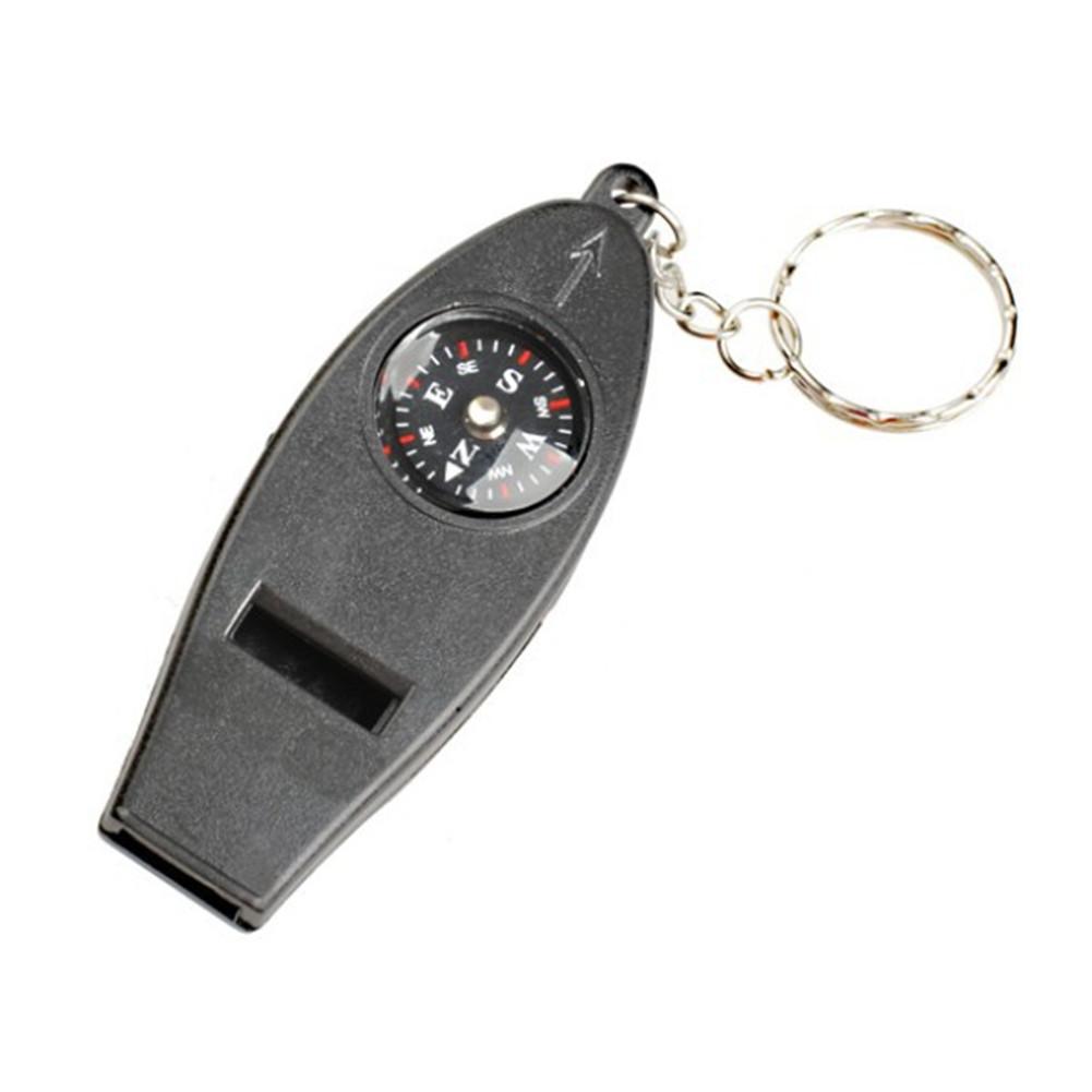 4 In 1 Outdoor Emergency Whistle Compass Magnifier Thermometer Survival Kits