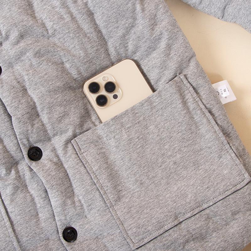 Men's Hand-stitched Pure Cotton Warm Jacket and Pants Home Set