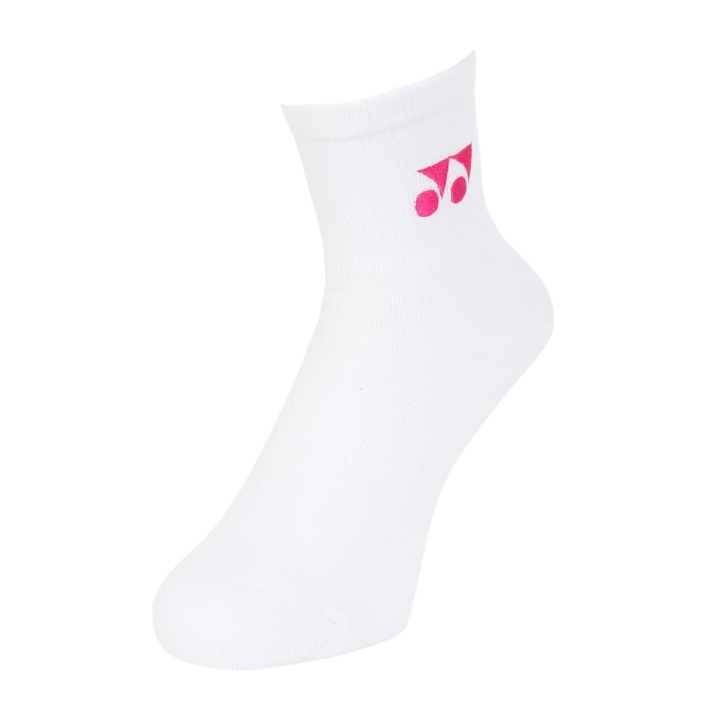 Yonex Shorts and Free Size Women's Socks, White/Pink (062),