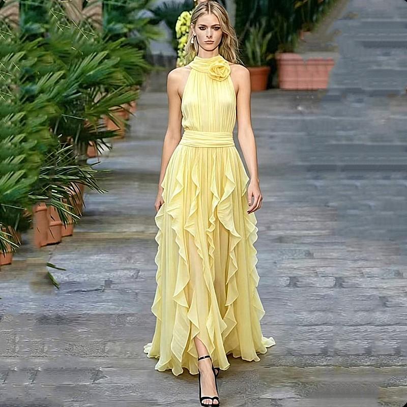 Sleeveless Plus Size Vintage Ruffle New In Dresses for Women Casual Maxi Long Summer Dress