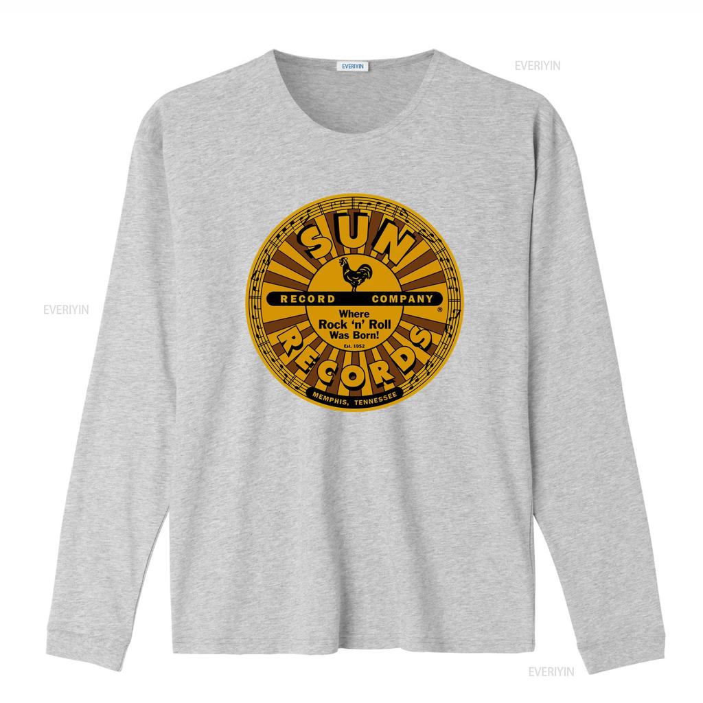 Sun Records Full Circle Unisexs T Shirt Rock And Roll Classic Band New Black vintage Washed Casual Stylish graphic Stretched
