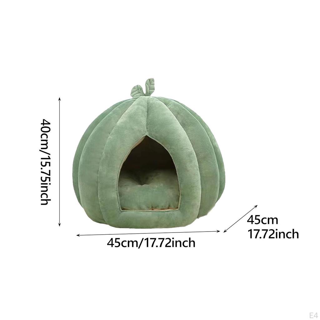 Cuib de pisici închis pentru animale de companie, design cu dovleac, pisici și câini de cort detașabil