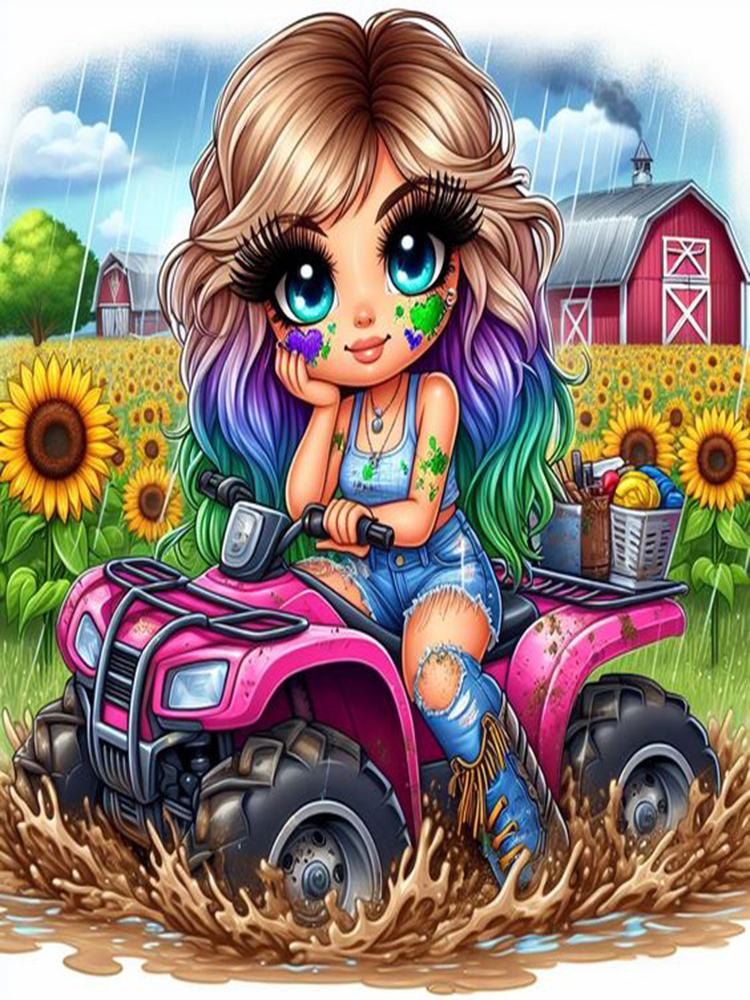 DIY Diamond Painting Kit Cute Little Girl VW Bus Car Landscape Flowers Full Square&Round Diamond Mosaic Embroidery Cross Stitch
