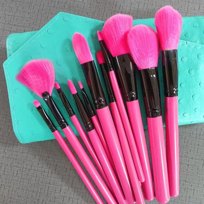 

12 PCs, 18 PCs, 24 PCs, 32 PCs, Soft Hair Brush Makeup Tools Beginner Powder Brush Eyeshadow Brush Set Big Sale 12 rose makeup brush (green package)