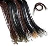 100pcs 1.5/2mm Leathers Adjustable Braided Rope Necklace Pendant Charm Findings Lobster Clasp String Cord Jewelry Making