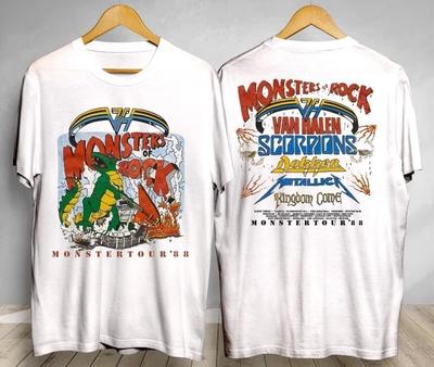 Camiseta Vintage Monsters of Rock Tour 1988 Tour Halen Van Regalo Fans