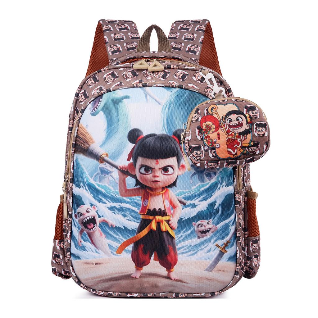 School Bag New Nezha Children's Backpack Big Class Small Cartoon Love First Grade Children's Backpack
