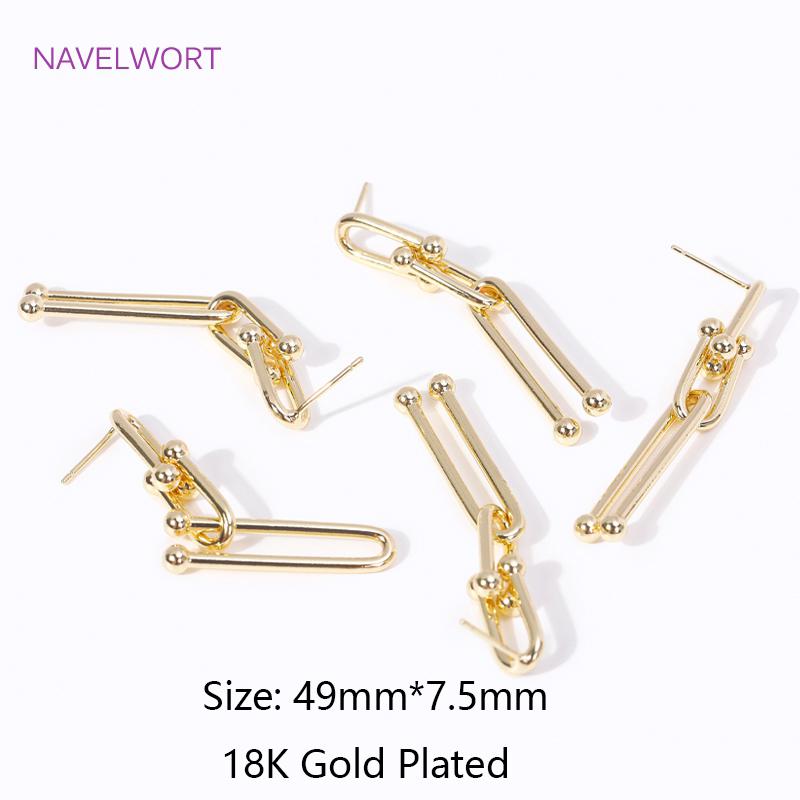 Trendy Geometric Dangle Earrings 18K Gold Plated Long Drop Earring For Women Jewelry Accessories,High Quality Simple Earrings 2 pieces