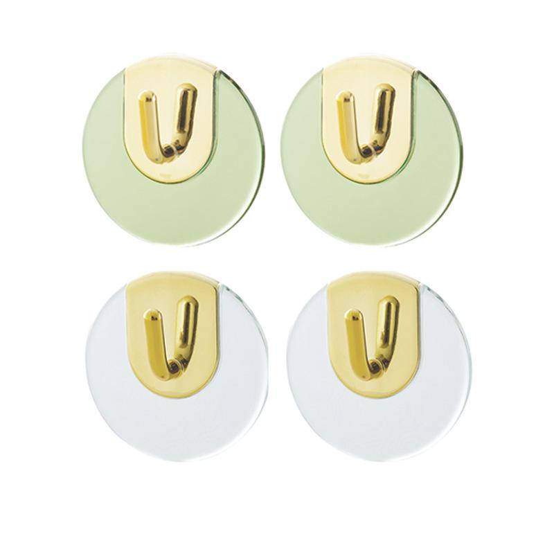 

4 шт. роскошных стильных самоклеящихся настенных крючка, вешалка без проколов, органайзеры для аксессуаров для кухни и ванной комнаты, бесследное хранение ключей для одежды