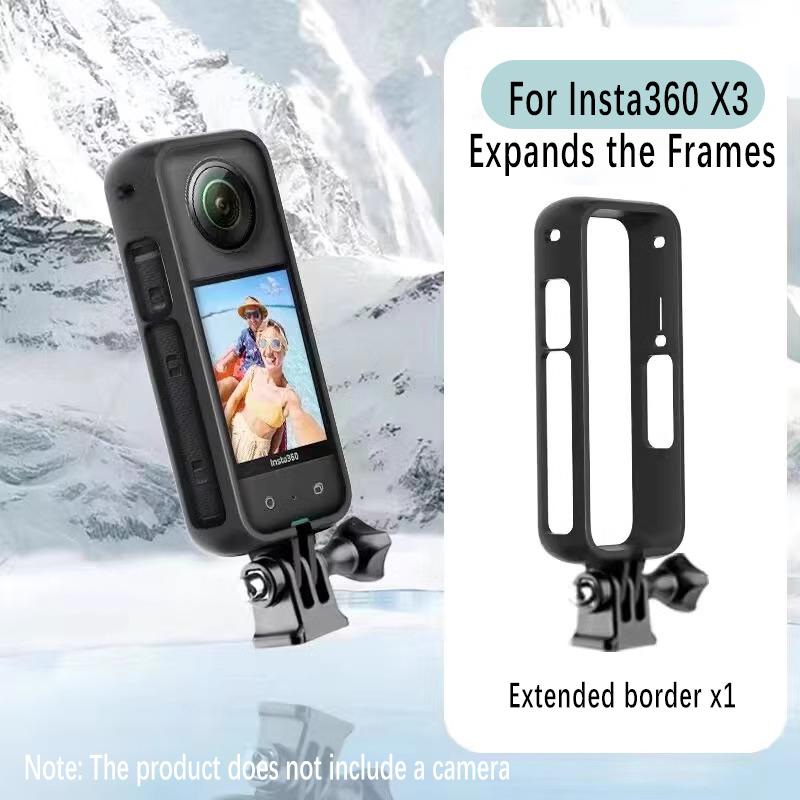 Suitable for Insta360 X3 camera accessories plastic protective frame, tempered film, PC lens protector