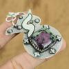 Anniversary Gift For Her Natural Ruby Zoisite Gemstone Pendant 925 Silver
