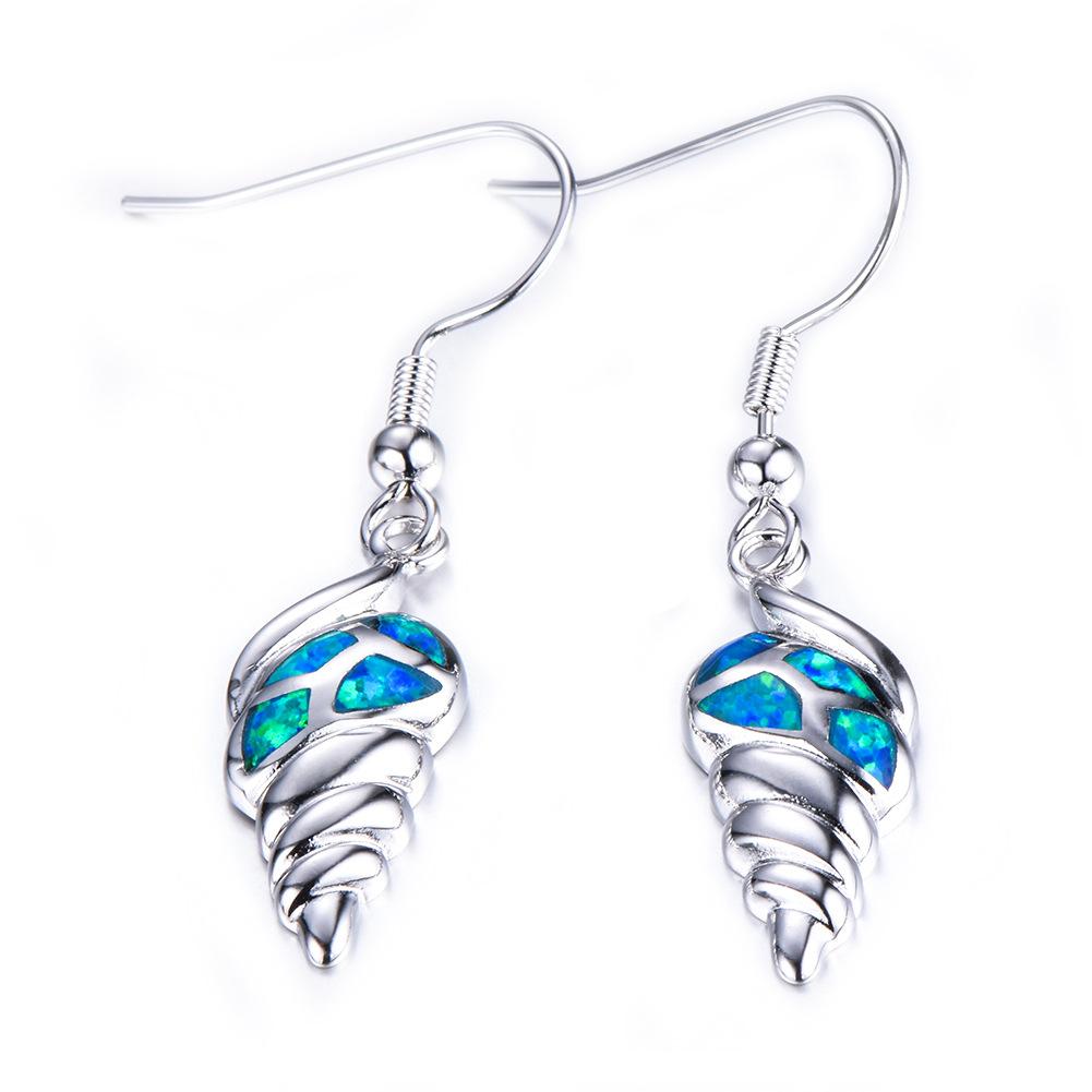 New Fashionable Personalized Black Gold Blue Conch Earrings Versatile Earrings