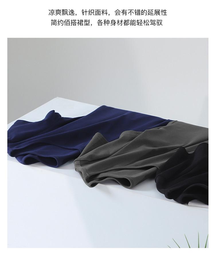 Waist slimming round neck short sleeved t-shirt dress for 2026 summer thin, fashionable and versatile casual mid to long length dress