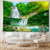 1pc Greenery Mountain Waterfall Tapestry, 126x320 inches, Polyester Soft and Flat Fabric, No Power Needed, Woven, Natural Style Wall Hanging for Livin