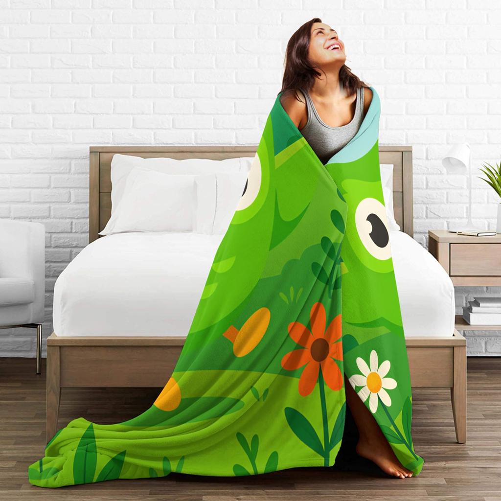 Warm Blanket Picnic Duolingos Owl Throw Blanket Flannel Bedspread For Outdoor Pattern Sofa Bed Cover