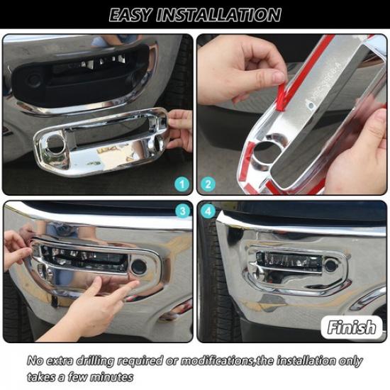 Vordere Nebelscheinwerferabdeckung Lampenverkleidung Rahmen Zubehör für Dodge RAM 1500 2018+Chrom