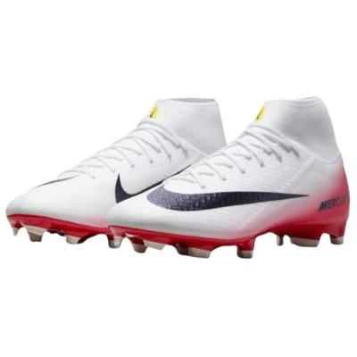 Mercurial Superfly 10 FG Rubber Long Studs MG Rubber Short Studs Abrasion Resistant Soccer Shoes Unisex White Red HJ7311-600