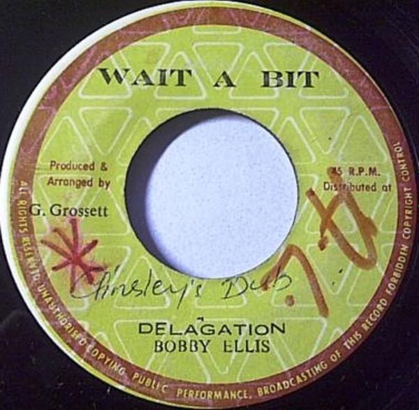 

7inch Record BOBBY ELLIS Delagation NONE Wait A Bit 1976 Jamaica Reggae Ska Dub Used