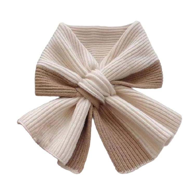 Stylish Ladies' Knitted Scarf Crossed Designs Neck Warmer Cosy Solid Color Blocking Scarf for Autumn and Winter Comfort