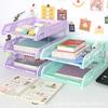 Bureau Multi-Tier Bestandsorganizer Bak 3-Laags Plastic Documentenhouder Kantoor Bureau Opslag