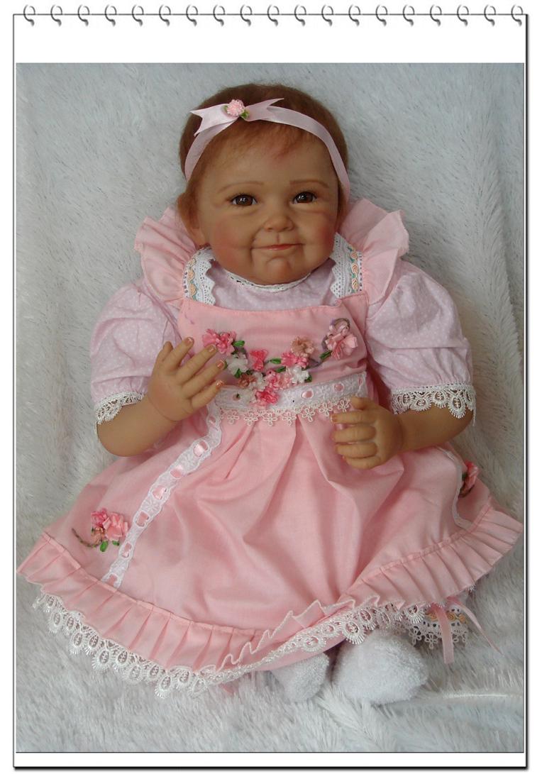 NPK Realistic Cute Baby Doll Girl Toy Gift 55cm, Blue Eyes
