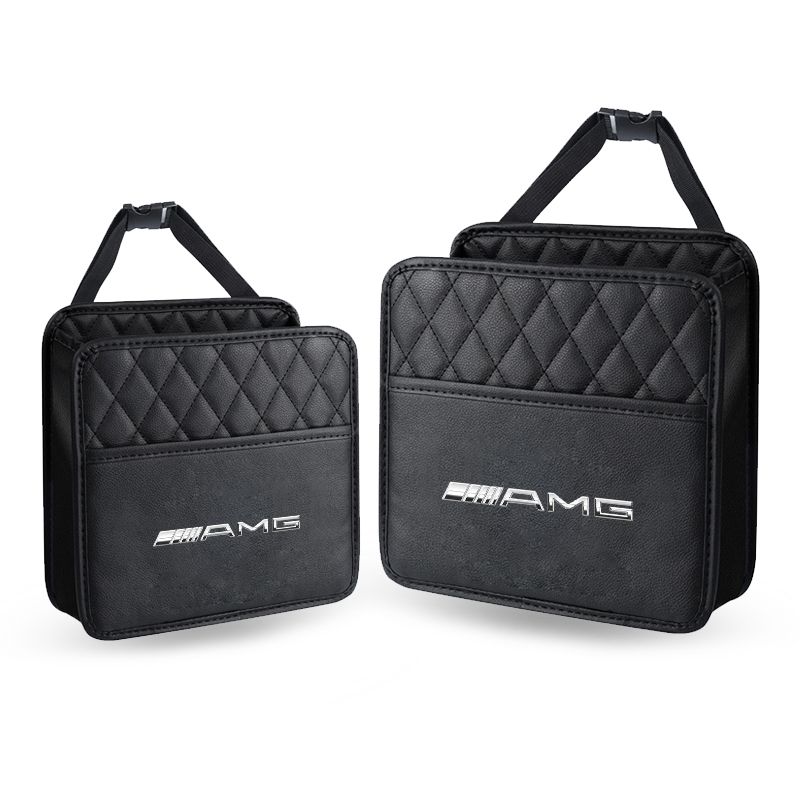 Car Storage Bag Multi-function Seat Back Storage Pocket Suspension For Mercedes Benz AMG W212 W205 W246 W177 W176 W213 GLC GLE GLS ML Welcome Laser