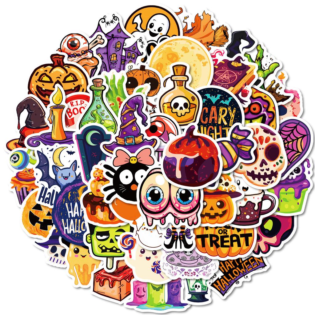 Hot Sale Halloween Funny Cartoon Graffiti Stickers Hand Account DIY Decorative Stickers Halloween Party Stickers