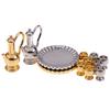 1: 12 Dollhouse Miniature Metal Tea Set Teapot Cup Plate Furniture Toys