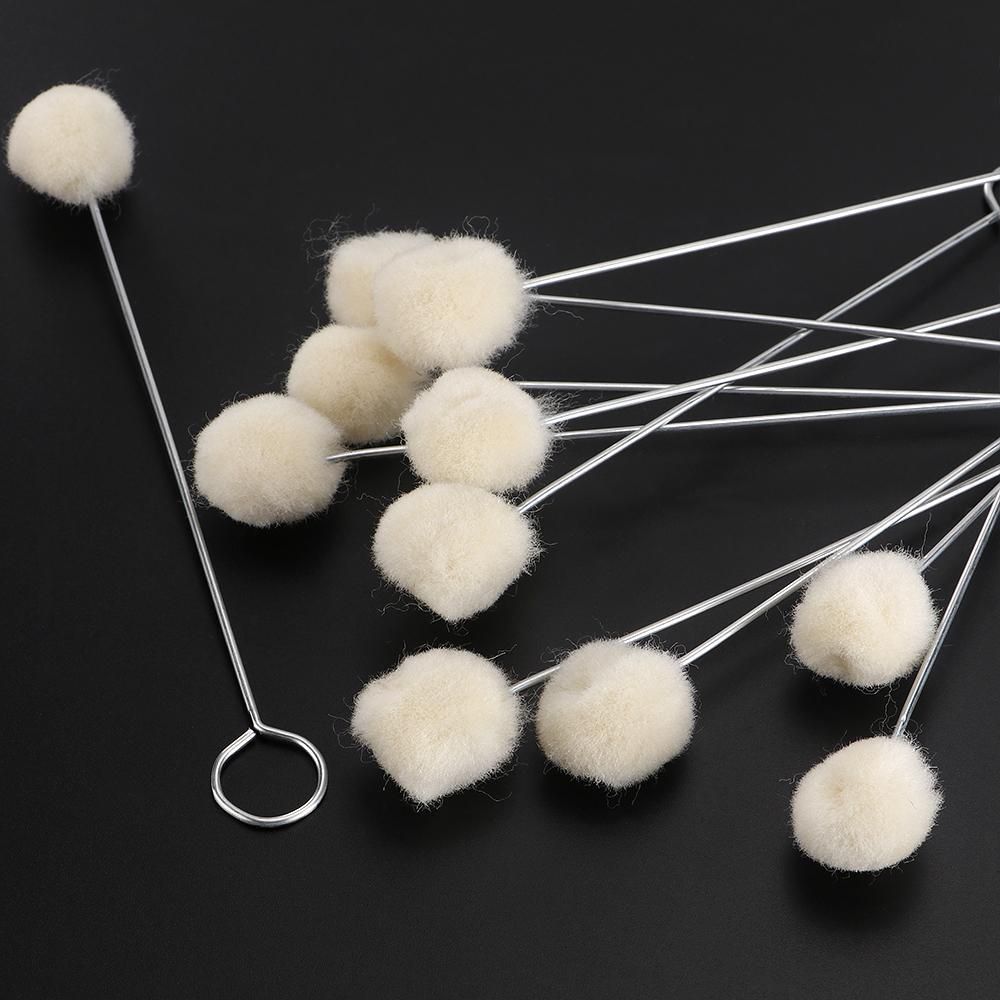20pcs Wool Daubers Leather Dye Tool with Metal Handle, Leathercraft Dye Applicator Brush, DIY Leather Craft Glue Spreading Tools